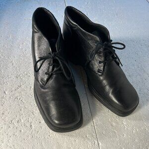 Easy Spirit SZ 6 Black Leather Chukka Comfort Boot Classic Cottage Retro Y2K